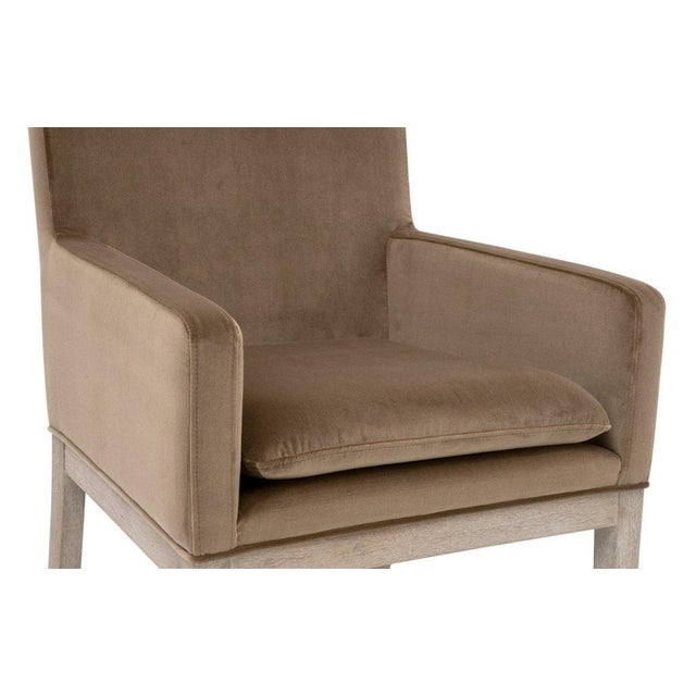 Wood Essentials for Living Drake Cotton Brown Armchair For Sale - Image 7 of 8