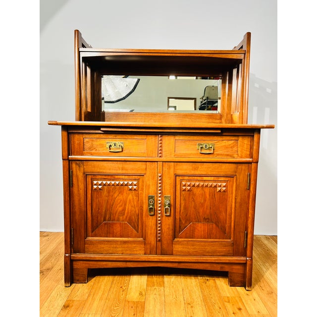 Antique German Art Nouveau Credenza with Mirror from Nic. Eckel Kaiserslautern, Germany, 1890s For Sale - Image 5 of 18