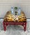 1970s Vintage Chinoiserie Red Ottoman With Tiger Fabric Upholstery For Sale In Savannah - Image 6 of 12
