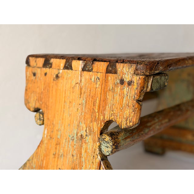 Antique Rustic Wooden Bench, 1890s For Sale - Image 5 of 16