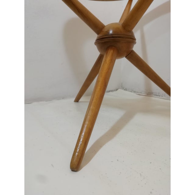 Tripod Table in Wood and Glass attributed to Cesare Lacca, Italy, 1950s For Sale - Image 11 of 16