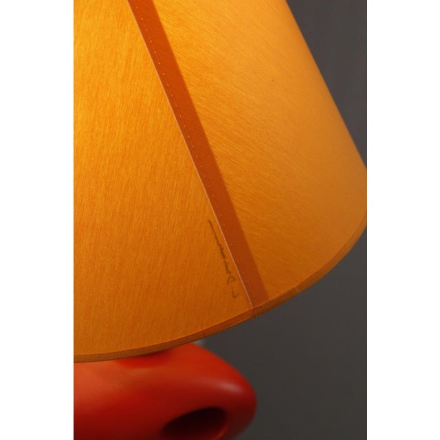 Large Orange Ceramic Table Lamp by Louis Drimmer, 1980s For Sale - Image 12 of 16