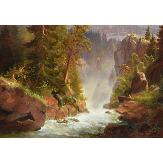 Hermann Dieste, Mountain Landscape, 1990s, Oil Painting on Canvas, Framed For Sale - Image 6 of 10