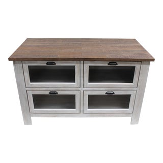 Emerson Kitchen Island - Distressed White For Sale