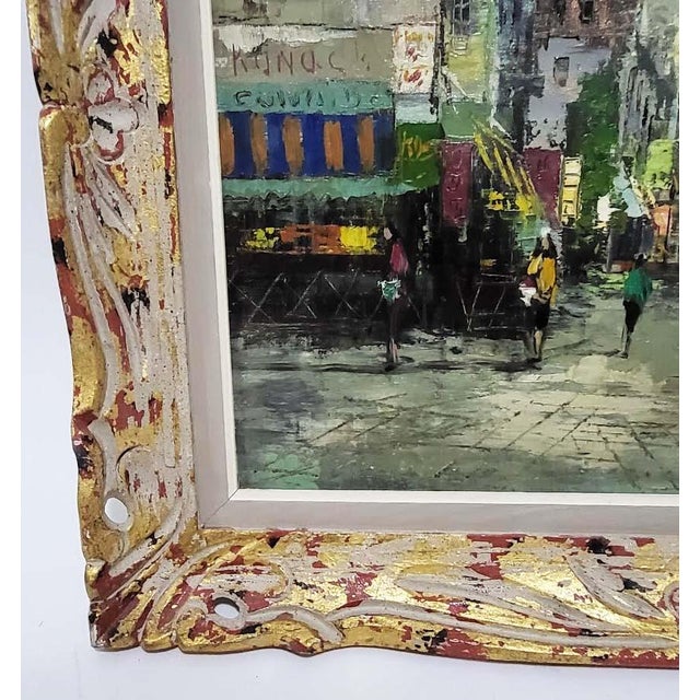 Green Mid-Century Impressionist Paris Street Scene Oil Painting by Theodorus Van Oorschot – Framed For Sale - Image 8 of 10