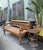 Wood Vintage Balinese Carved Teak Boho Bench For Sale - Image 7 of 7