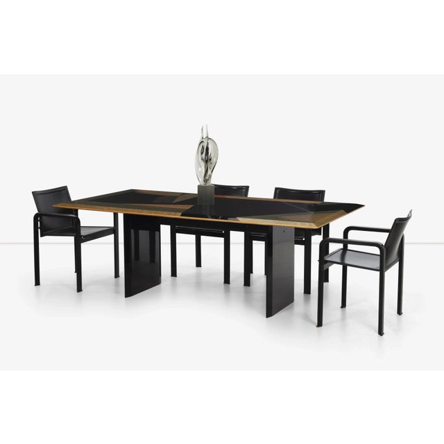 1980s Giovanni Offredi for Saporiti Dining Table in Birdseye Maple For Sale In Chicago - Image 6 of 9