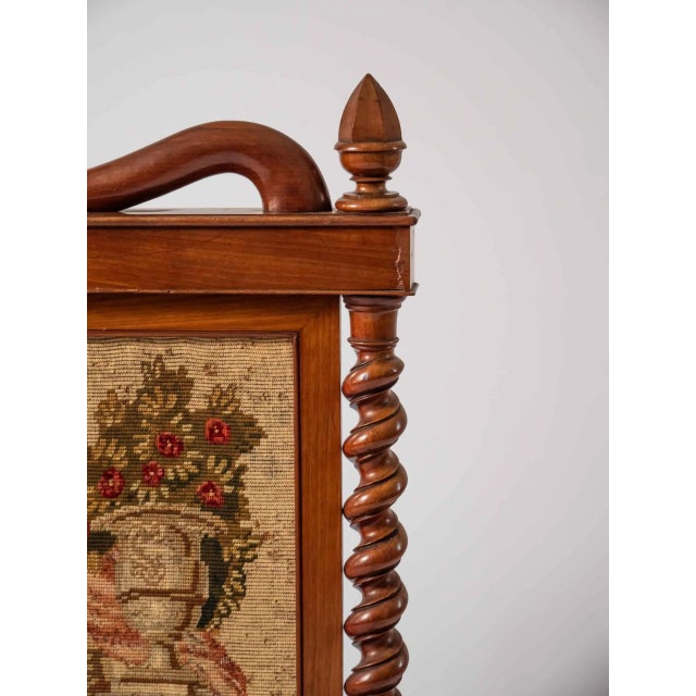 Antique Fireplace Screen with Tapestry For Sale - Image 3 of 9