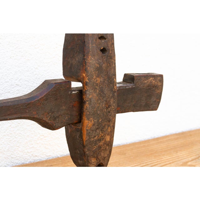 Wood Dark Brown African Carved Handle For Sale - Image 7 of 8