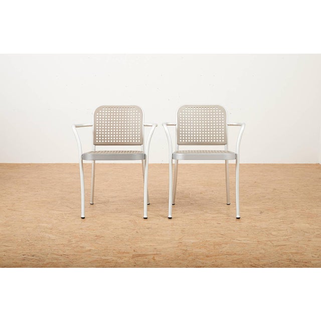 Vico Magistretti Silver Chair with Frame in Matte Aluminum by Vico Magistretti for De Padova, 1989 For Sale - Image 4 of 13