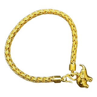 Vintage Love Nest Yellow Gold Woven Bracelet in 18 Kt Yellow Gold For Sale