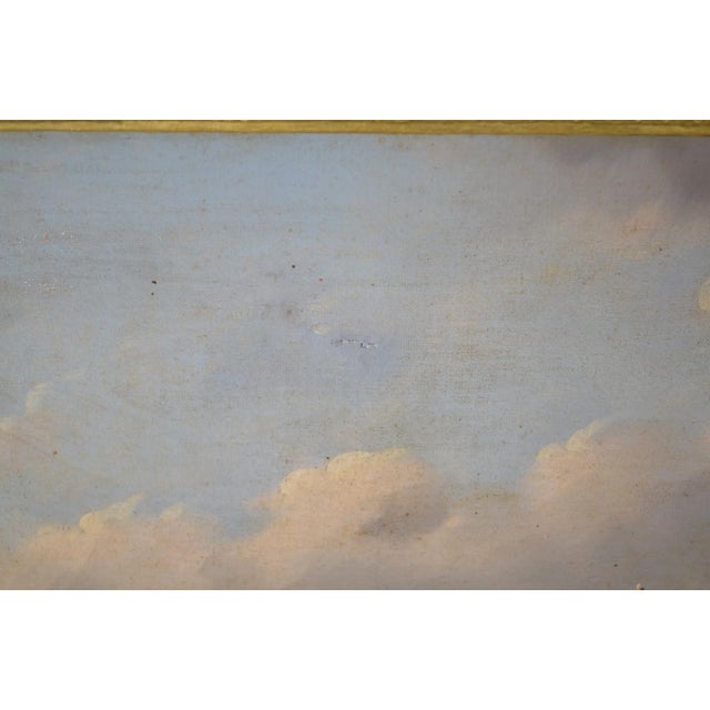 Early 19th Century Northern European School "The Storm Arrives at the Port” Oil Painting on Canvas For Sale - Image 10 of 12