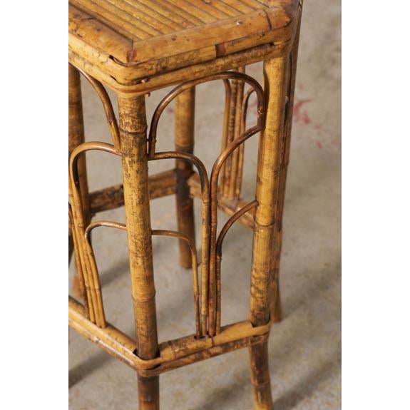 Wood 19th Century English Colonial Hexagonal Bamboo Plant Stand For Sale - Image 7 of 9