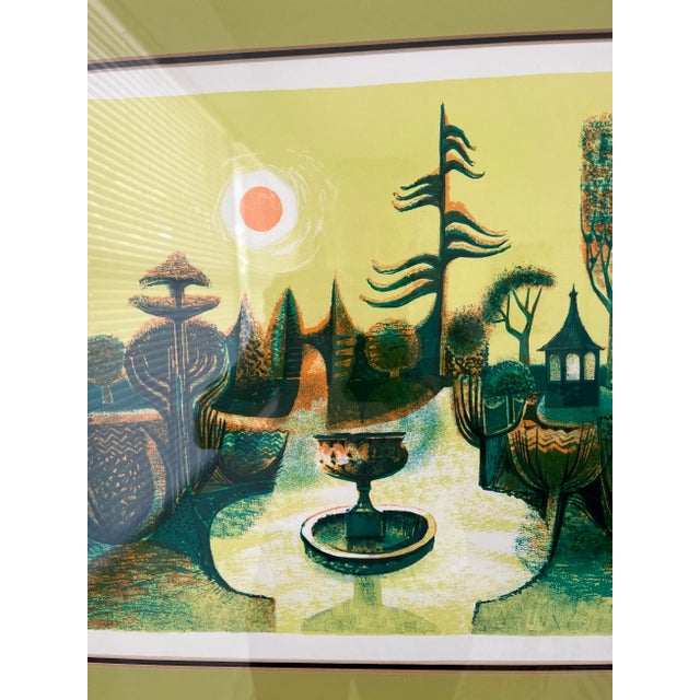 Richard Slater’s “Enchanted Garden” Pencil Signed Color Lithogragh 157/275 For Sale - Image 4 of 12