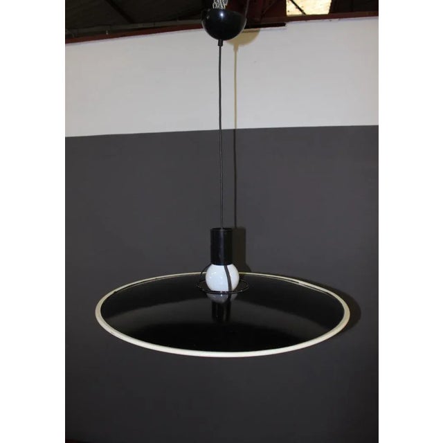 Metal Black & White Sheet Metal Ceiling Lamp from FLOS, 1980s For Sale - Image 7 of 9