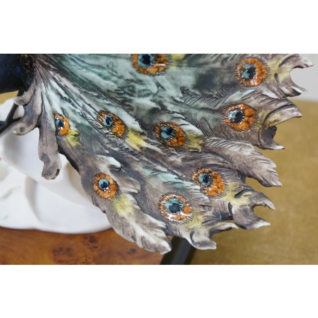 Ceramic Rare Giuseppe Armani Signed Peacock 0720 Figurine & Shadowbox Case For Sale - Image 7 of 15