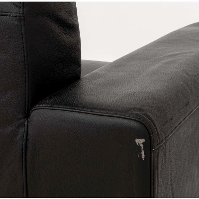 Nicoletti "Simon" Black Leather Three-Seat Sofa For Sale - Image 9 of 9