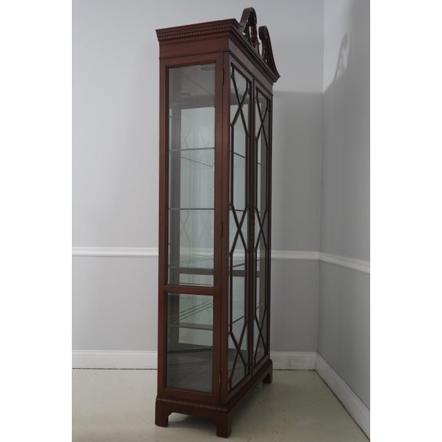 Chippendale Karges Beveled Glass Chippendale Mahogany Curio Cabinet For Sale - Image 3 of 16