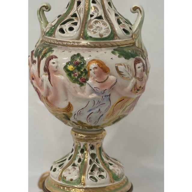 Mid 20th Century Roman Capodimonte Style Table Lamp For Sale - Image 4 of 6