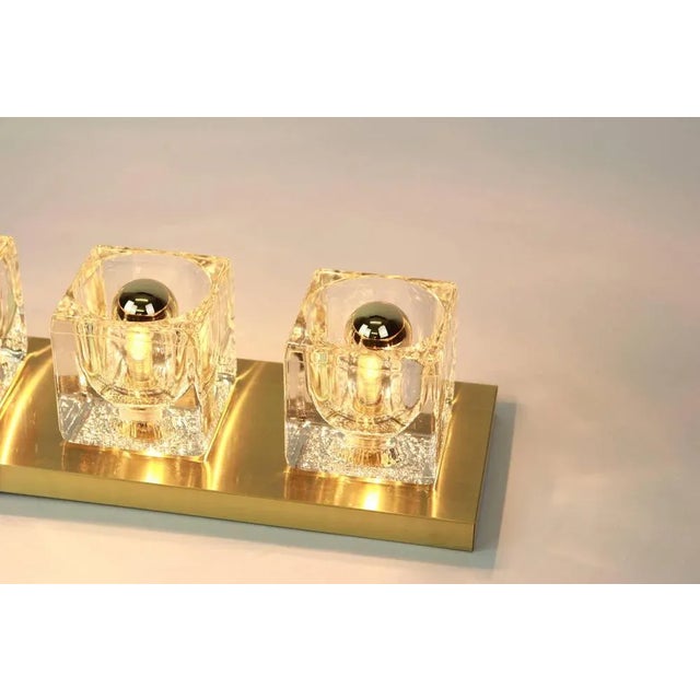 Glass Crystal, Glass and Brass Wall Sconces from Peill & Putzler, Germany, Set of 2 For Sale - Image 7 of 8