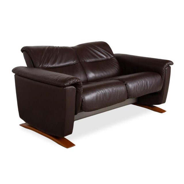Panorama 2-Seater Sofa in Brown Leather from Stressless For Sale - Image 4 of 15