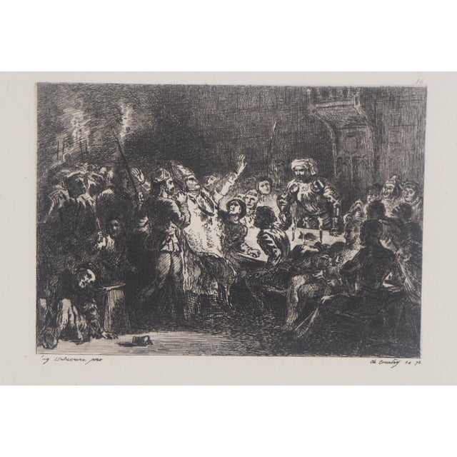 Eugène Delacroix, The Bishop of Liège, 1873, Signed Engraving For Sale