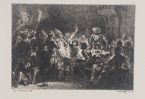 Eugène Delacroix, The Bishop of Liège, 1873, Signed Engraving