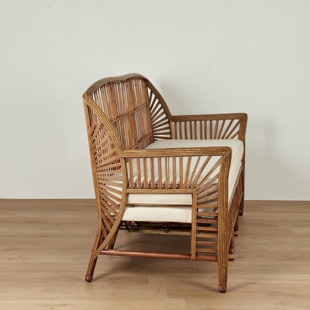 French Art Deco Rattan Sofa For Sale - Image 10 of 15