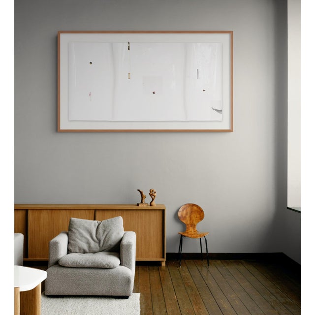 Harald Kröner Contemporary Abstract High Gloss Lacquer, Marinage/Paper "White River #23" by Harald Kröner For Sale - Image 4 of 6