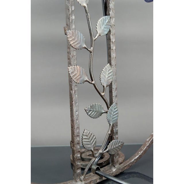 Vintage Art Deco Wrought Iron Lamp by Muller, 1920 For Sale - Image 12 of 18