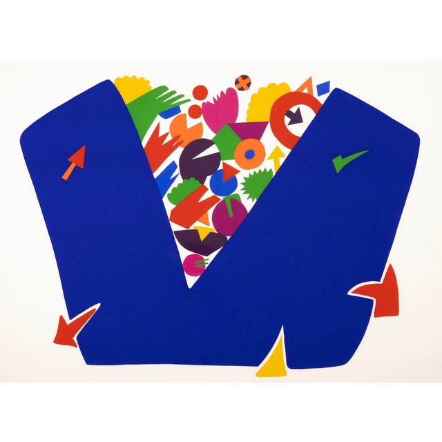 A contemporary serigraph titled “Blue Vase” by Serbian American artist Daniel Gelakoska. Artist embossed seal "Daniel...