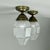 Art Deco Frosted Glass and Burnished Brass Flush Mounts, Austria, 1920s, Set of 2 For Sale - Image 4 of 16