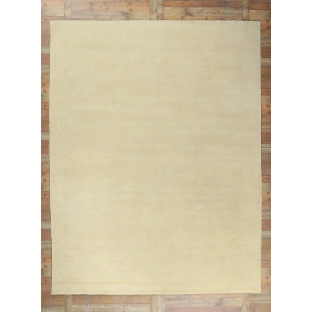 Ivory Ivory Area Rug With Minimalist Style - 09'11 X 12'11 For Sale - Image 8 of 9