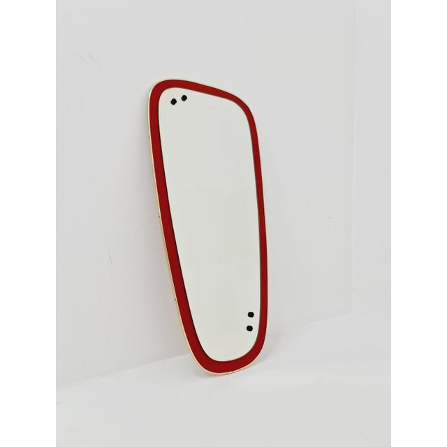 Mid-Century German Model Rockabilly Asymmetric Brass Original Kidney Wall Mirror by Zier, 1960s For Sale - Image 10 of 11
