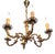 Small Six-Arm Brass Chandelier For Sale