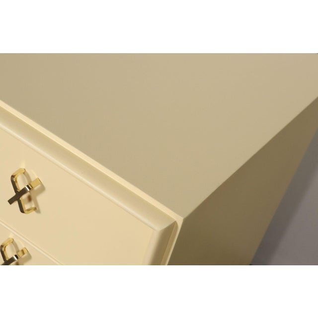 Vintage Ten Drawer Dresser Debonaire Cabinet With Brass X Pulls by Paul Frankl For Sale - Image 14 of 18