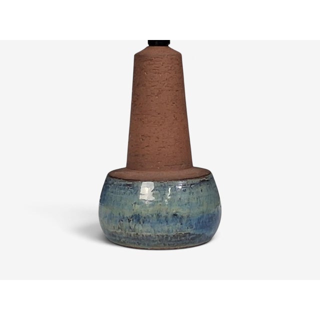 1960s Mid-Century Modern Michael Andersen & Søn, Table Lamp, Brown and Blue Stoneware For Sale In New York - Image 6 of 10