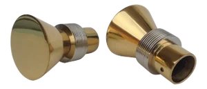 C.1990's German "To the Trade" -Blome' (Mfr.)Polished Brass and Chrome Drapery Finials - a Pair