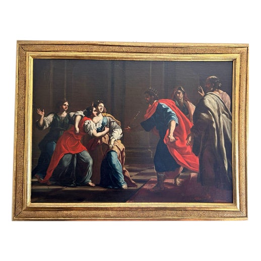Esther and Ahasuerus, Oil on Canvas, Late 17th Century For Sale