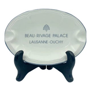 Late 20th Century Hotel Beau-Rivage Palace Lausanne-Ouchy Switzlerland Ashtray Dish 5-Star For Sale