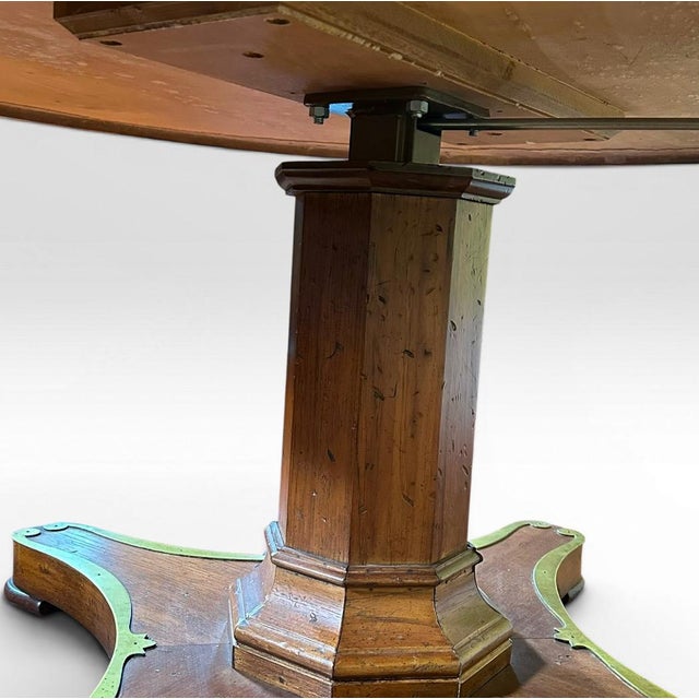 Vintage Weiman Campaign Style Walnut and Cherry Mechanical Convertible Hi Low Coffee Dining Table For Sale - Image 11 of 16