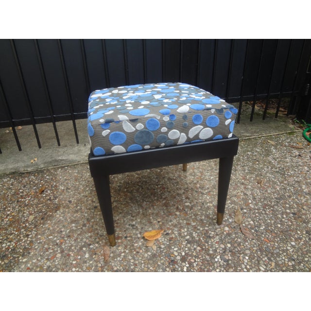 Black French Maison Jansen Style Ebonized Ottomans-Set of 3 For Sale - Image 8 of 13