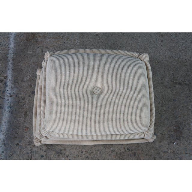 1970s 1970s Attributed to Jacques Charpentier for Maison Jansen Stacked Pillow Ottoman Foot Stool Pouf MCM For Sale - Image 5 of 15