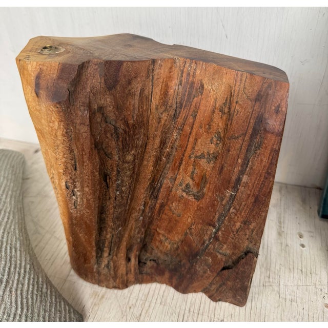 Wood Vintage Modern Granite Brass and Wood Abstract Minimalist Sculpture For Sale - Image 7 of 9