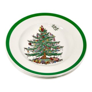 Vintage Spode England "Christmas Tree" Pattern Plates - Set of 3 For Sale