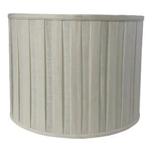 Large Oval White Box Pleat Linen Drum Shade