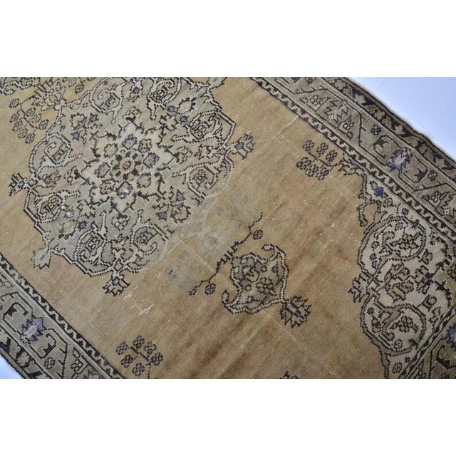 Textile Vintage Oushak Neautral Turkish Carpet For Sale - Image 7 of 10