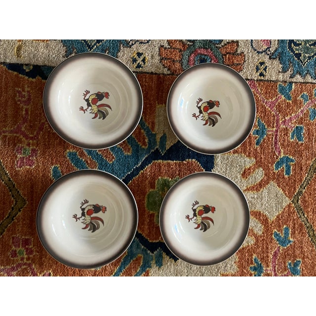 1960s Metlox Poppytrail Red Rooster Dinnerware Set 4 Place Settings For Sale In Chicago - Image 6 of 11
