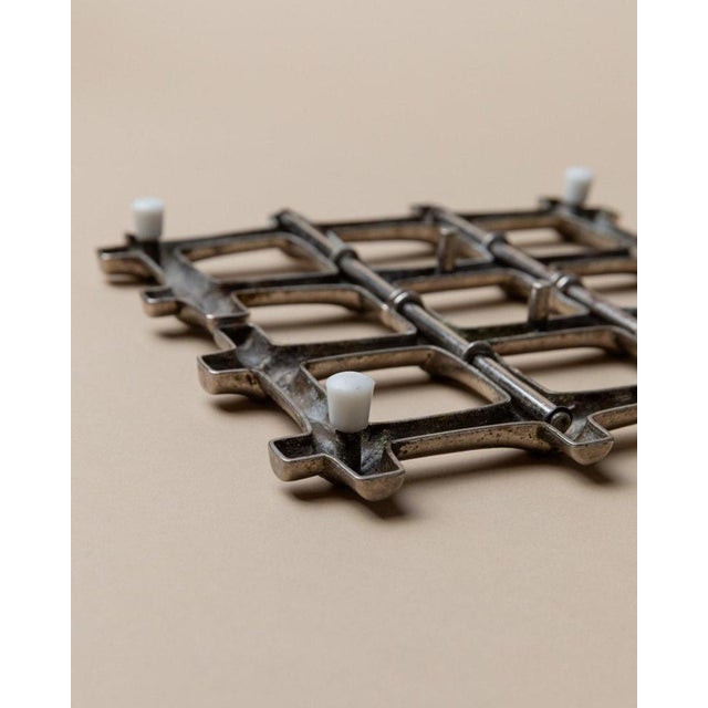 Vintage Silver-Plated Bamboo Trivet by F. B. Rogers, 1970s For Sale - Image 10 of 13
