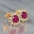 Natural Ruby Diamond Earrings 14k Yellow Gold 2.20 TCW Certified For Sale - Image 10 of 16